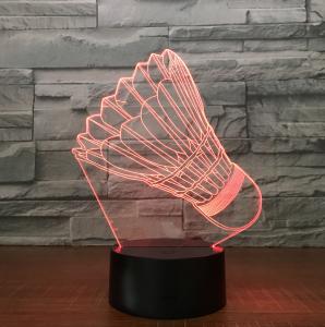 China Badminton Shape 7 Colors Change 3D LED Night Light with Remote Control Ideal For Birthday Gifts And Party Decoration factory