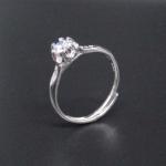 925 Charm Silver Cubic Zirconia Rings / Pentagram Shape Five Point Star Ring