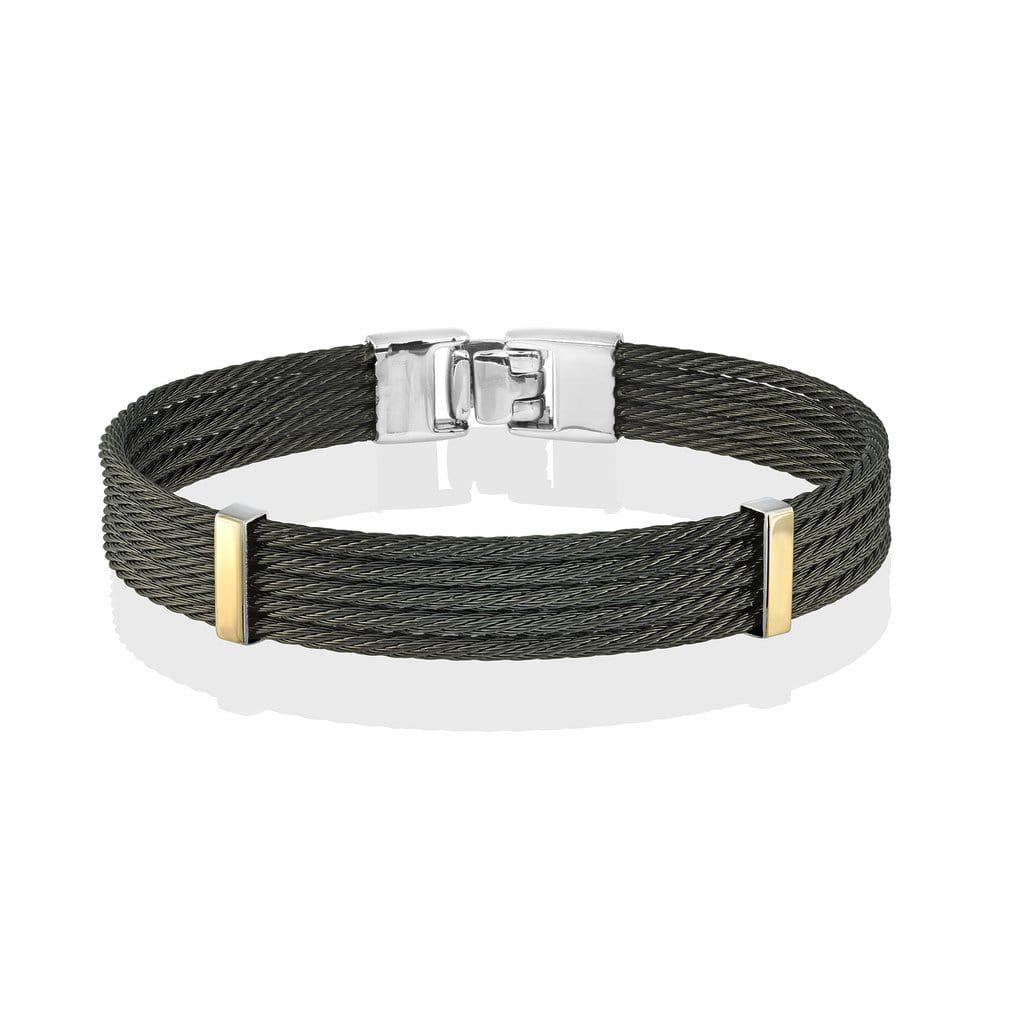 Custom Magnetic Men Blue Plated Bracelets Stainless Steel And Carbon Fiber Bracelet