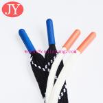 wholesale custom Logo 4mm round cotton shoelace hoodie cord with engraved logo