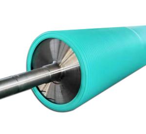 China PU Polyurethane Cot Wear Resistant Unpowered Roller With Double Shaft factory