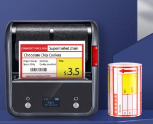 China Handheld Barcode Label Printing Machine 75mm Thermal Label Sticker Printer factory