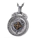 Sterling 925 Silver Vintage Buddhism Blessings Charm Pendant Necklace for Women