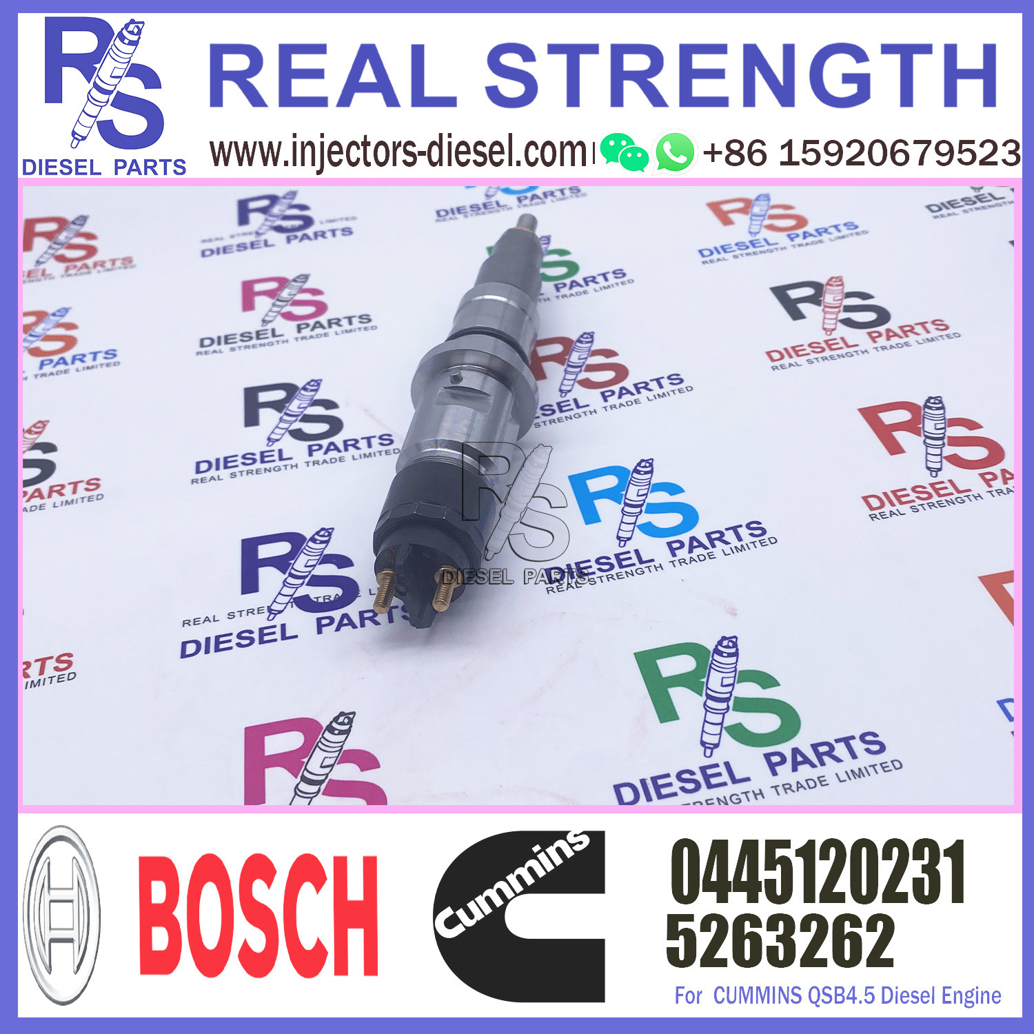 High Quality New Diesel Fuel Injector 5263262 0445120231 For Komatsu PC200-8 6D107/QSB6.7 Engine