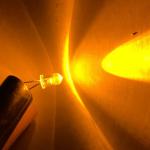 5mm Amber Color 590nm Super Bright 12000mcd Short Pin With Stopper For Traffic