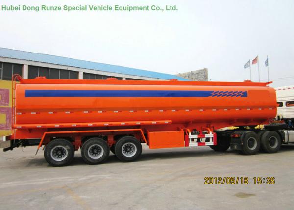 49m3 Stainless Steel Fuel Tanker Semi Trailer 3 Axles For Diesel ,Oil , Gasoline
