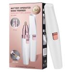 2 In 1 Eyebrow Trimmer Facial Hair Removal Rechargeable Razor Tool With LED