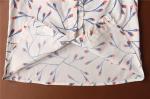 100% Cotton Ladies Casual Print Shirts 2 Color Floral Blouse Long Sleeve