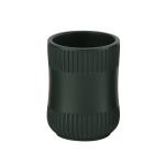Dark Green Polyresin Bathroom Set Soap Dish Holder Countertop Set Belly Shape