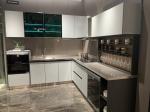 Customized Modern White Metal Kitchen Cabinets Stainless Steel With Sink