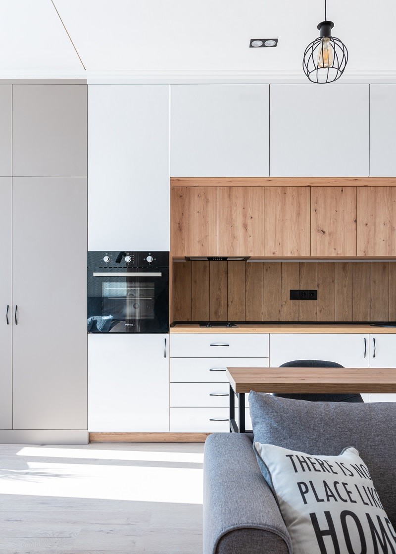2800mm Modern Aluminum Door Dark Brown Modern Kitchen Cabinets