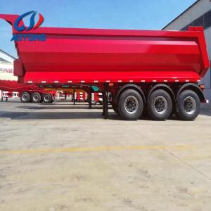 China Steel 32 Cbm 60 tons U shape truck body End dumper trailer truck for farm from Aotong factory