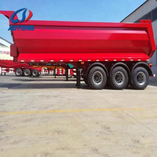 Steel 32 Cbm 60 tons U shape truck body End dumper trailer truck for farm from