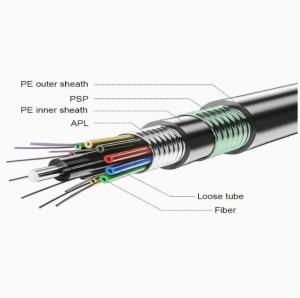 China High Crush Resistance Direct Bury Fiber Cable Installation Aluminum Alloy Armored Cable GYTA53 factory