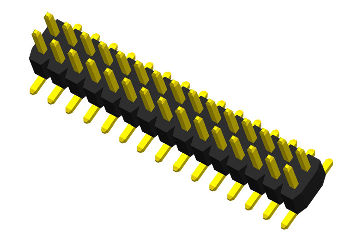 2 Row Pin Header Connector Single Plastics SMT Type Pcb Pin Connector 1.0mm
