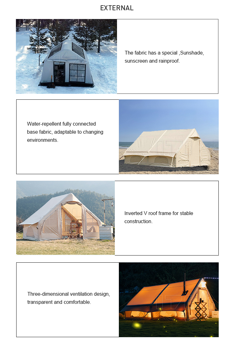 Luxury Outdoor Camping 10 Meters White 12 Sqm Large Colors Tent Inflatable Air Tent
