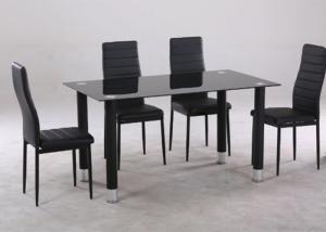 China Rectangle Modern Style Chinese Glass Dining Table And 4 Chairs factory