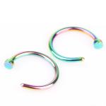 Women Stainless Steel Nostril Nose Hoop Stud Ring Clip On Nose Body Jewelry Fake