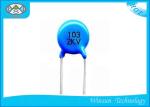 Blue High Voltage Ceramic Disc Capacitors Compact Size 1PF ~ 0.22uF For TV Set