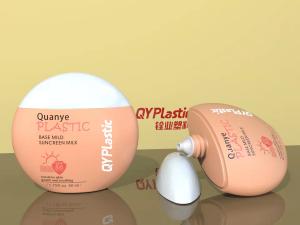 China HDPE Plastic Squeeze Bottle Round Shape 50ml Sunscreen Cream With PP Cap factory