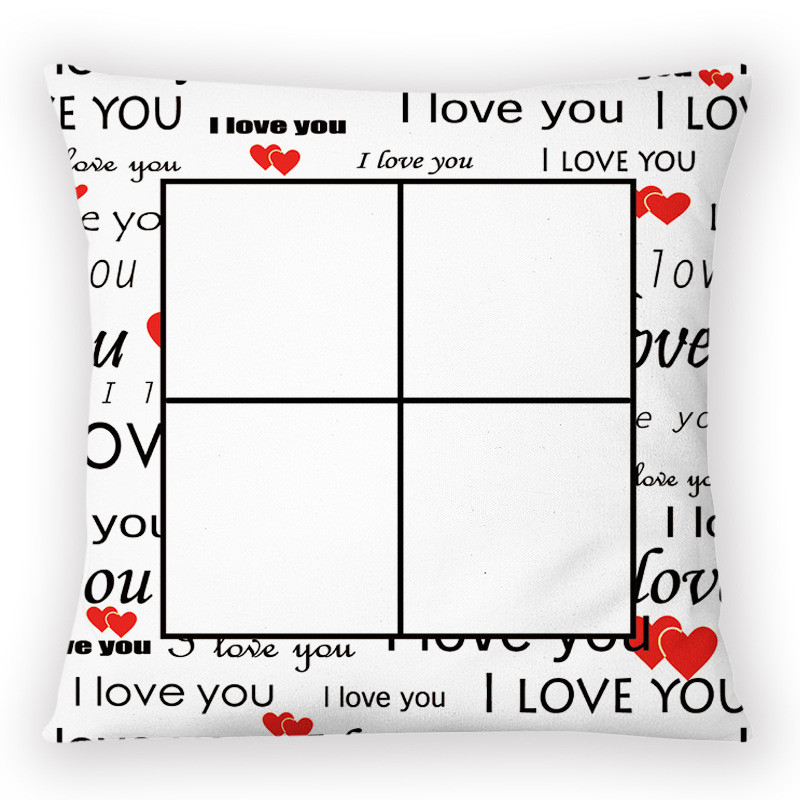 4 Squares Short Plush Sublimation Pillow Case Cover For Photos Printing