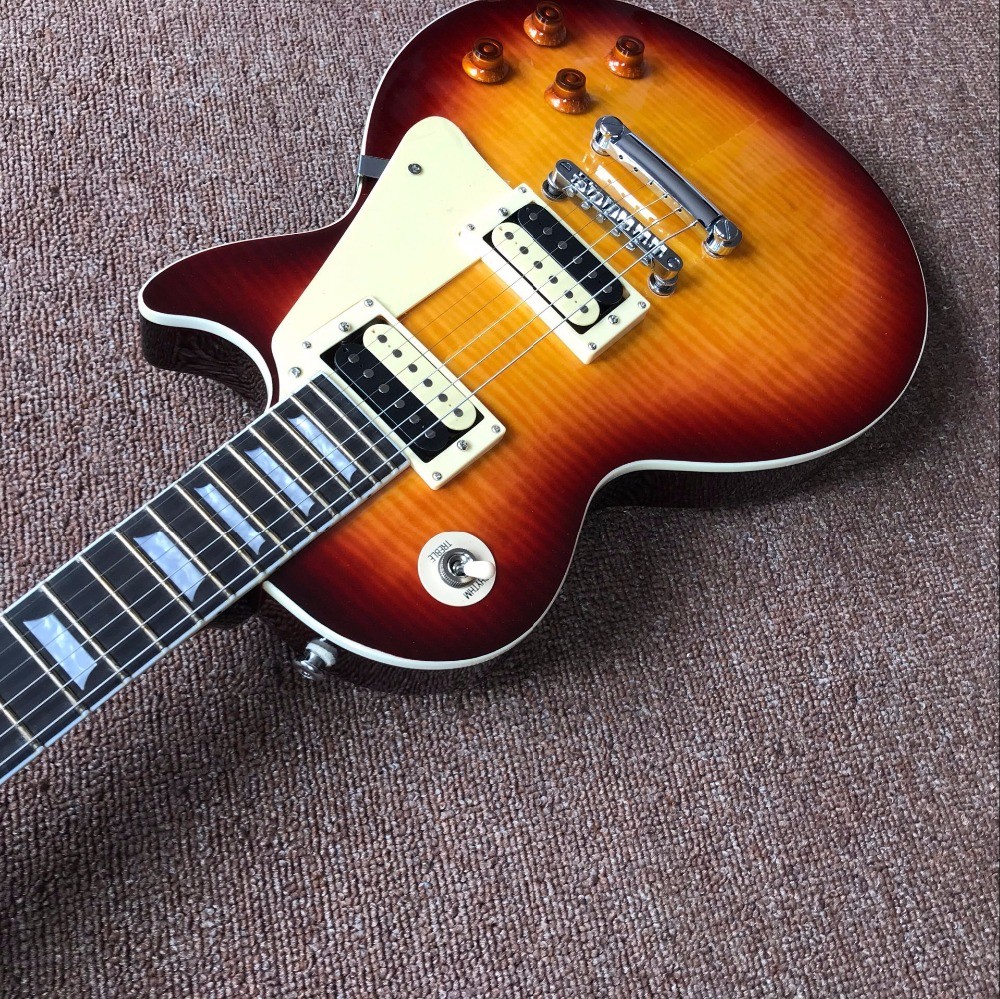 New standard LP Ebony fingerboard electric guitar, Flame Maple Top, musical instruments