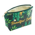 Girls Green Plant Polyester Makeup Bag Organizer
