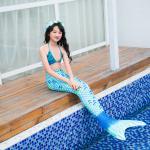 S M L Adult Mermaid Tail Swimsuit With Monofin , Mermaid Bikini Bathing Suit