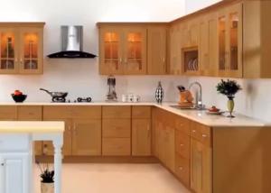 China HPDL 18mm Modern Farmhouse Kitchen Brown Cabinets High Gloss Laminate Finish factory