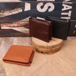 Men's Genuine Leather Trifold RFID Blocking Zipper Coin Card Purse with Fashion