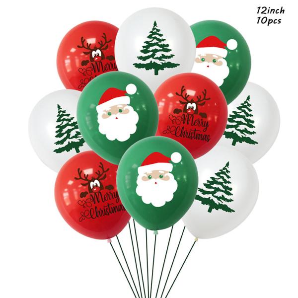 10pcs Santa Claus Xmas Tree Latex Balloon Confetti Air Ballons Merry Christmas