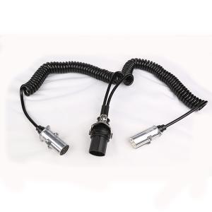 China Metal Plug Truck Trailer Wiring Trailer Parts 15 Pin To 2 * 7 Pin Smooth Surface factory