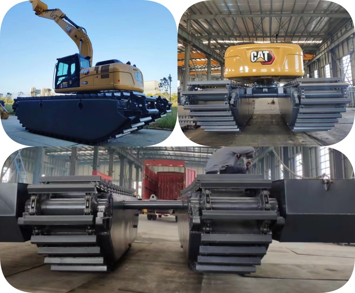 Q355B Floating Excavator Pontoon Track For Amphibious SY75 SK75 SY135 320D