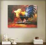 Decorative Palette Knife Animal Oil Painting Hand Painted Cock Canvas Art