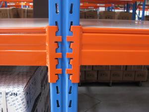 China Powder Coated Heavy Duty Pallet Racking Teardrop Type Blue / Orange factory