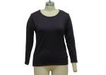 Plain Crew Nack Casual Ladies Wear Single Face Fleece Basic Long Sleeve T Shirt