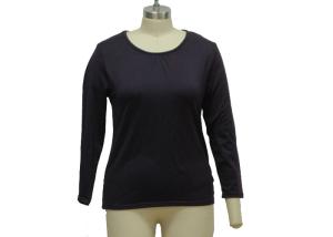 China Plain Crew Nack Casual Ladies Wear Single Face Fleece Basic Long Sleeve T Shirt factory