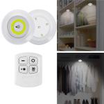 COB Kitchen Bathroom Remote Light 5 leds Round Sensor Lamp AAA battery 1.5w 2w