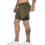 Custom Logo Double Layers Fitness Sportswear Mens Workout Compression Running