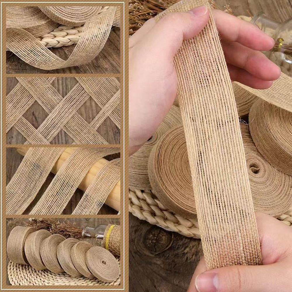 Customize Loose Weave Burlap Ribbon For Gift Packing Decoration