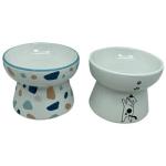Durable Ceramic Cat Feeding Bowls , Cute Pet Bowl Multifunctional