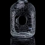 Glass Round Carved 700ml 750ml Vodka Glass Bottle Wine Bottle With Cork Sealing