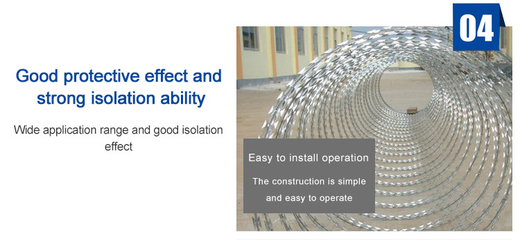 Anti Climb Razor Wire Galvanized Concertina Razor Blade Barbed Wire