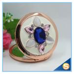 Shinny Gifts Whole Sale Rhinestone Round Shape Metal Cosmetic Mirror