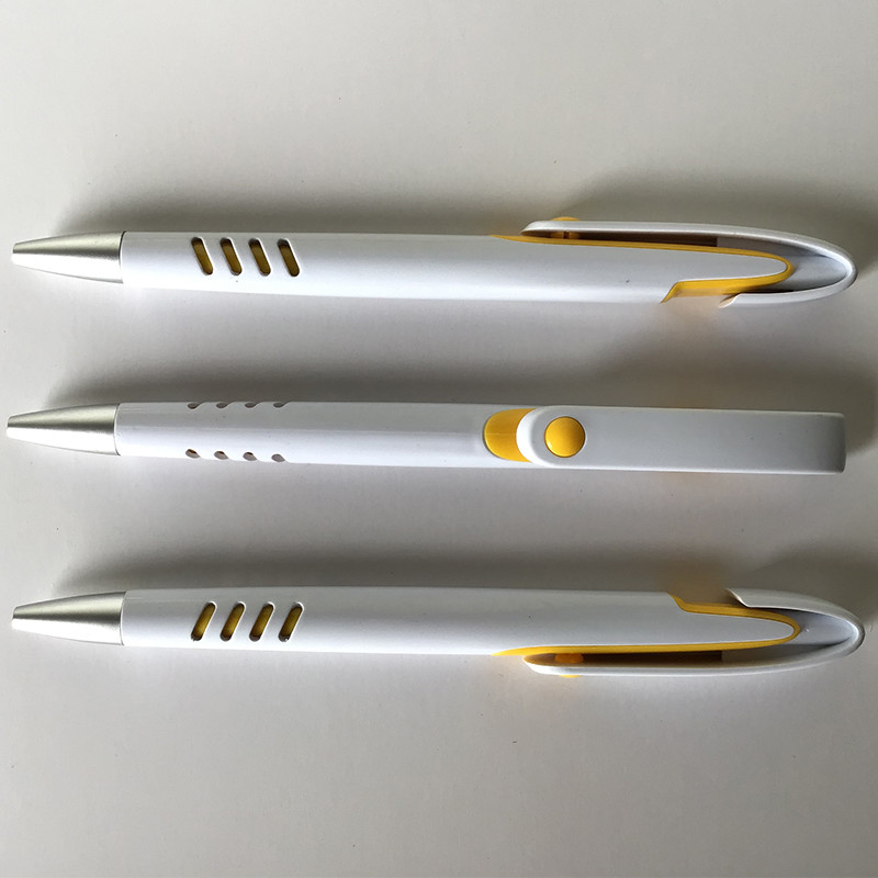 White color plastic silk printing LOGO ballpen