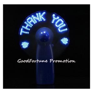China Customed Cheap promotional Eco ABS message led flash desk hand mini fan printed logo gift factory