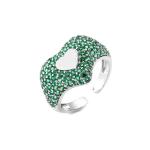 Heart Shape 925 Sterling Silver Rings Micro Pave CZ Cubic Zirconia Engagement