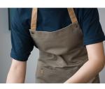 Black Blue Green Customized Logo Cotton Kitchen Apron Durable For Cooking Chef