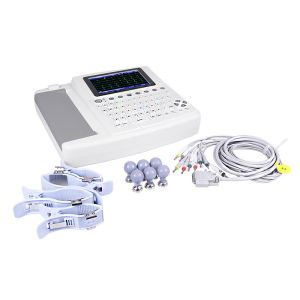 12 Leads 7 Inch Analog Recording Medical ECG Machine With Real Time Data
