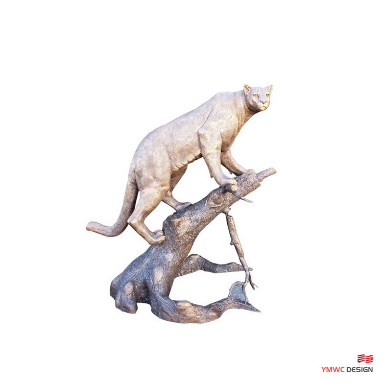 Hand-forged Bronze Leopard Statue Custom Color for Metal Animal Sculpture in Life-size